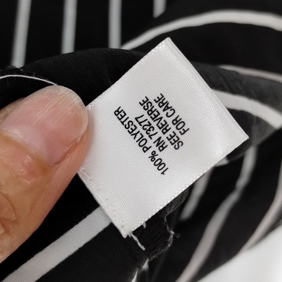 Dana Bachman black and white horizontal stripe sleeveless blouse size XL accent - Picture 5 of 7